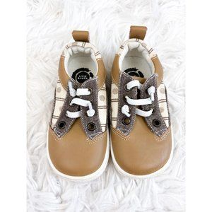 Livie and Luca Brown Tan Cream No Lace Slip On Dressy Sneakers Leather Canvas 6